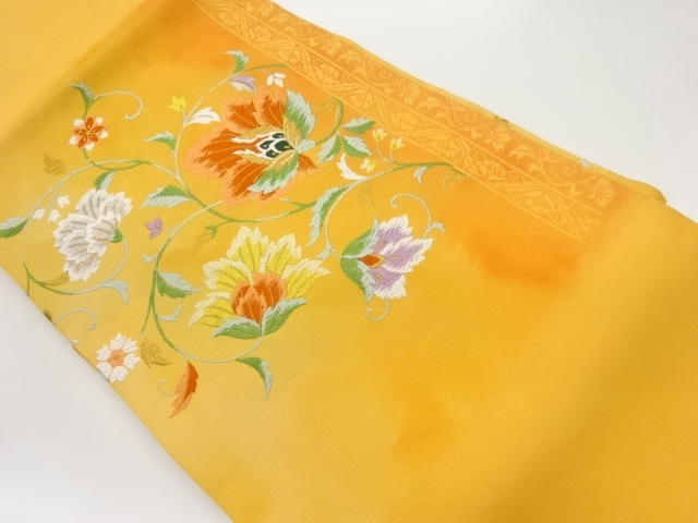 JAPANESE NAGOYA OBI / WOVEN FLOWER ARABESQUE